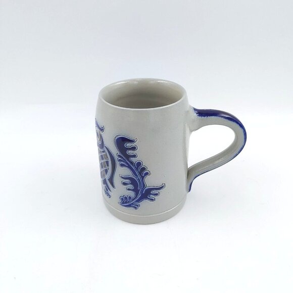 Goebel Merkelbach Salzglasur Beer Stein with Blue Owl Motif West Germany 226/18 - Picture 1 of 7